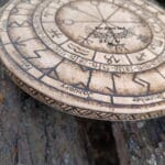 RUNOVÝ KALENDÁR - ručne vypaľovaný obraz - hand-burned image runic calendar