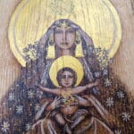 LADA - bohyňa Lada a Koliada - ručne vypaľovaný obraz - hand-burned image