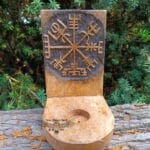 Drevený svietnik - Vegvisir