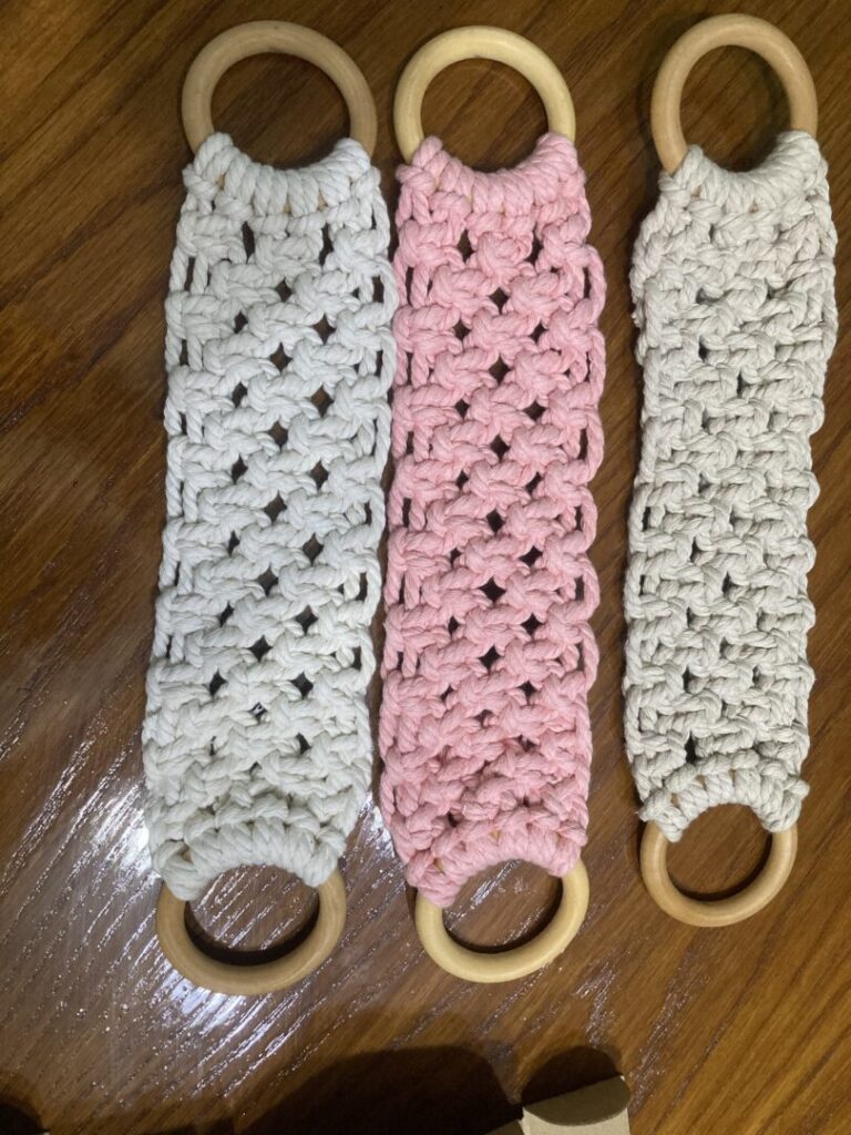 Macrame držiaky na kuchynské utierky