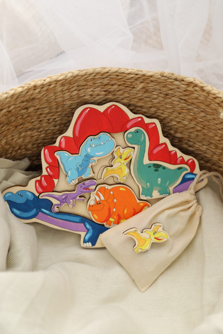 Drevené puzzle Dinosaury